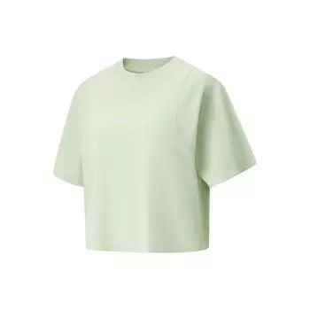 Li Ning Dopamine Ice Silk быстросохнущий прохладный спортивный топ для отдыха с принтом в виде букв, влагоотводящая футболка с круглым вырезом, женские топы ATSU586-3 S