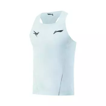Li Ning Dragon Sparrow Дышащий Быстросохнущий Спортивный Приталенный Наружный Безрукавный Вязаный Жилет для Бега Соревнований Мужской топ Небесно-голубой AAYV123-5 M