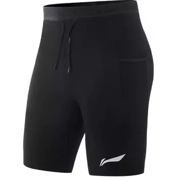 Li Ning Dragon Sparrow, спортивные, эластичные, облегающие, удобные, для гонок на открытом воздухе, обтягивающие, повседневные, мужские шорты, черные AUSV003-5 L