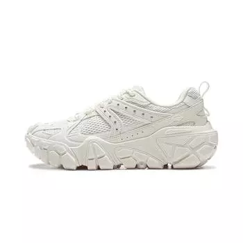Li Ning Dune Strong Grip Retro Толстая подошва Удобная амортизация Нескользящая износостойкая дышащая низкая повседневная обувь Женские кроссовки AGCU328-1 36