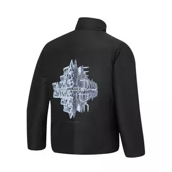 Li-Ning Двусторонняя куртка с узором из букв и воротником-стойкой, мужская куртка AYMT327-1 3XL