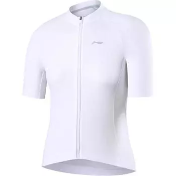 Li-Ning Дышащая, быстросохнущая, отводящая пот, солнцезащитная, с коротким рукавом, веломайка для женщин, чисто-белый цвет LCTY044-2 M