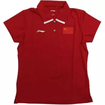 Li Ning Дышащая Повседневная Простая Однотонная Футболка-поло с коротким рукавом Женские топы Красная ATSQ390-3 XL