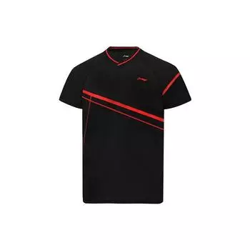 Li-Ning Дышащая спортивная футболка с короткими рукавами для тренировок, топы унисекс, черная AAYS053-3 L