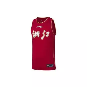 Li-Ning Дышащая свободная баскетбольная майка CBA SW Fan Edition сезона 2020-2021 гг., мужские топы Zhejiang Golden Bulls красного цвета AAYR087-1 M