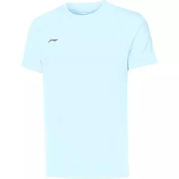 Li-Ning Дышащая, удобная, приятная для кожи, с круглым вырезом и коротким рукавом, мужская футболка, цвет Cloud-Porcelain-Blue ATSU839-10 2XL