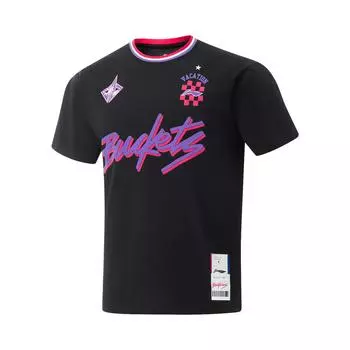 Li Ning Джимми Батлер Быстросохнущая Охлаждающая Спортивная Модная Влагоотводящая Повседневная Свободная Футболка с Круглым Вырезом Профессиональная Баскетбольная Футболка с Коротким Рукавом AHSVC13-2 M