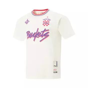 Li Ning Джимми Батлер Быстросохнущая Прохладная Спортивная Модная Повседневная Влагоотводящая Свободная Футболка с Круглым Вырезом Профессиональная Баскетбольная Футболка с Коротким Рукавом AHSVC13-1 M