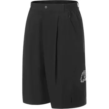 Li Ning Earth Бесшовная Серия Однотонные Шорты Миди с Средней Посадкой Удобные Дышащие Свободные Прямые Повседневные Мужские шорты Черный AKST055-1 S