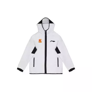 Li Ning Elite Series 23-24 Сезон Shenzhen Marco Polo Team Color Block Hoodie Мужские толстовки с капюшоном Белые AWDTD45-2 M
