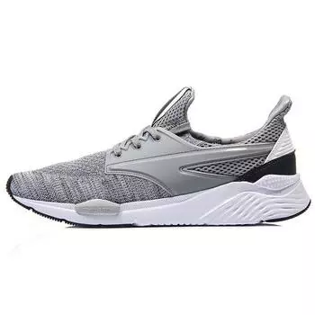Li Ning Exceed цельные трикотажные амортизирующие спортивные туфли унисекс кроссовки серо-белые AGCM033-3 43