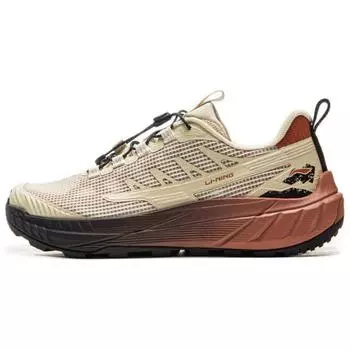 Li-Ning Fabric Synthetic Leather Yijie Lite 2.0 V2 Comfortable Versatile Non-Slip Wear-Resistant Low-Top Hiking Shoes Men Hiking Shoes Brown AHTV003-1 42