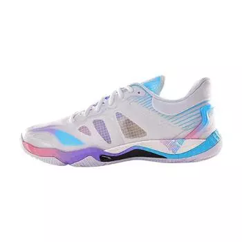 Li Ning Falcon 4 Амортизирующие Противоскользящие Дышащие Низкие Кроссовки для Бадминтона Унисекс Бело-Синие AYAR001-5 43