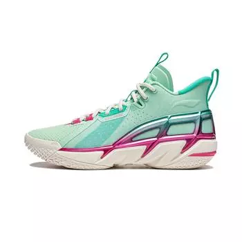 Li Ning Fan Wu 4 Weichu Youcai Баскетбольные кроссовки Мужские кроссовки Зеленый Фиолетовый ABFU015-4 42