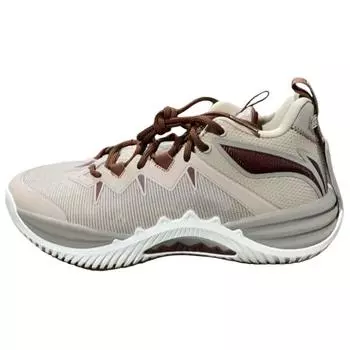 Li Ning Fan Wu Storm Модные Универсальные Амортизирующие Износостойкие Нескользящие Низкие Кроссовки для Баскетбола Мужские кроссовки Светло-глазурно-коричневый ABFV017-2