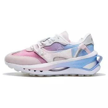 Li Ning Fang Yuan Premium Retro Удобные Прочные Дышащие Легкие Низкие Кроссовки Для Повседневного Образа Жизни Женские Кроссовки Розовые Синие AGCS122-2 37