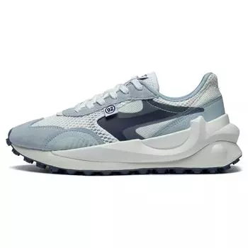 Li Ning Fang Yuan Ткань Синтетическая Кожа Нескользящая Износостойкая Низкая Спортивная Повседневная Обувь Женские Кроссовки Каменно-Сине-Серые AGCT016-3 35