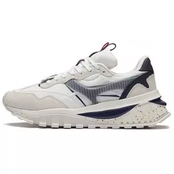 Li Ning Fangyuan Evo Удобные дышащие низкие спортивные повседневные туфли мужские кроссовки белые синие AGCR227-6 40