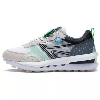 Li Ning Fangyuan V2 Прочные дышащие низкие спортивные повседневные туфли Мужские кроссовки Белый Песочно-серый AGCS025-1 44