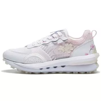 Li Ning Fangyuan V2 Sakura нескользящие износостойкие легкие низкие спортивные повседневные туфли женские кроссовки белые розовые AGCS026-2 35