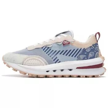 Li Ning Fangyuan V2 Ткань Кожа Прочные Дышащие Низкие Спортивные Повседневные Туфли Мужские Кроссовки Сине-Серые AGCS025-4 39