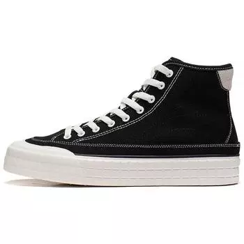 Li Ning Fashion Classic High-Top Canvas Shoes Men Sneakers Black AGCS255-4 39