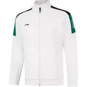 Li Ning Fashion Fitness Stand Collar Cardigan Long Sleeve Sweatshirt Men Sweatshirt Standard-White AWDUA73-1 M