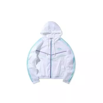 Li Ning Fashion Loose Series Sports Hooded Windbreaker Women Jackets White AFDQ128-1 XXL