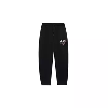 Li-Ning Модные спортивные штаны свободного кроя с принтом логотипа и флисовой подкладкой, мужские, черные, AKLSG67-4 L