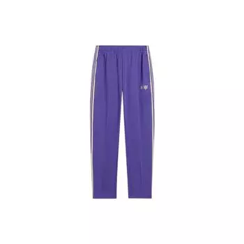 Li-Ning Fashion Series, прямые длинные вязаные спортивные брюки с боковой полосой, унисекс, фиолетовые, AKLS869-3 M