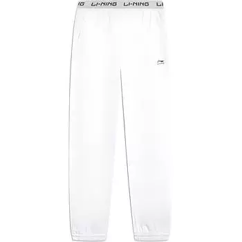 Li-Ning Fashionable Comfortable Breathable Loose Casual Long Pants Knitted Sports Pants Women bottoms Off-White AKLT198-4 XL