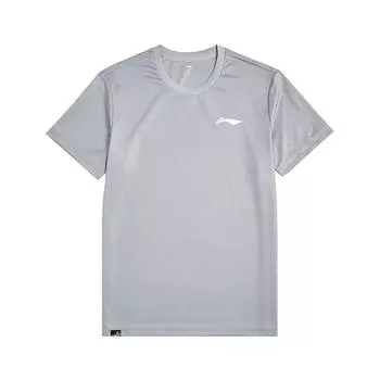 Li-Ning Fashionable Simple Brand Logo Versatile Casual Breathable Comfortable Sports Short Sleeve T-Shirt Unisex T-Shirts Rock-Gray ATSV677-4 M