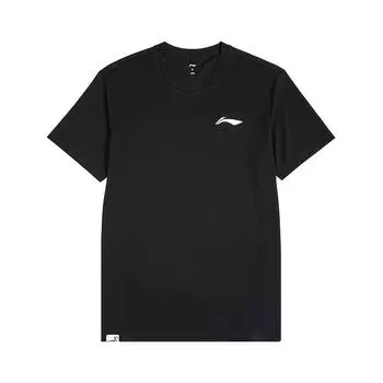 Li-Ning Fashionable Simple Versatile Casual Breathable Comfortable Sports Short Sleeve T-Shirt Unisex Tops Black ATSV677-1 S