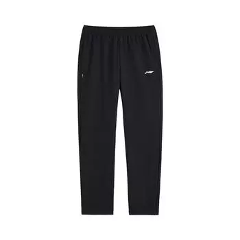 Li-Ning Fashionable Versatile Comfortable Casual Solid Color Simple Knitted Sports Pants Women bottoms Black AYKV822-1 S