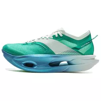 Li Ning Fei Dian 5 Ultra Супертехнологичные Беговые Кроссовки с Карбоновой Пластиной Унисекс Беговые Кроссовки Зеленый Белый Синий ARMV005-20 44