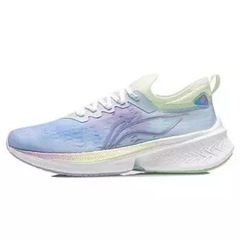 Li Ning Fei Dian Discovery One Piece Woven Sports Breathable Low Top Running Shoes Women sneakers Blue White ARMR006-4 35