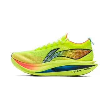 Li Ning Feidian 5 Elite Сверхлегкие Технологичные Кроссовки для Бега с Карбоновой Пластиной Мужские Кроссовки Зеленые ARMV003-18 40