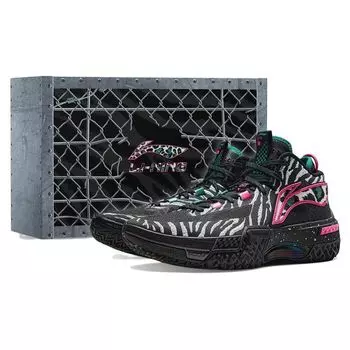Li Ning Fierce Beast Gift Box Edition 2023 Новые баскетбольные кроссовки для улицы Прочные практичные противоскользящие мужские баскетбольные кроссовки с отскоком Черный Белый ABFT043-1 45