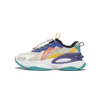 Li Ning Firefly 2.0 синтетическая кожа удобные нескользящие низкие повседневные туфли детские кроссовки желтый белый синий YKCT066-11 33