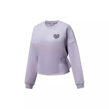 Li-Ning Фитнес-серия, однотонный пуловер с круглым вырезом в форме сердца, женский пуловер, топы Wisteria AWDRG28-3 S