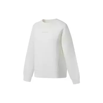Li-Ning Фитнес-серия однотонный свободный свитер-свитшот женский свитшот шампанского-белого цвета AWDSA52-6 L