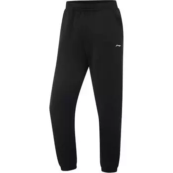 Li-Ning Фитнес-серия Повседневные простые однотонные трикотажные спортивные брюки женские брюки черного цвета AKLV044-2 S