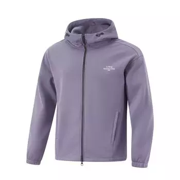 Li Ning Fitness Series антистатическая антибактериальная теплая флисовая однотонная дышащая удобная куртка на молнии мужские куртки угольно-фиолетовый AWDU993-5 L