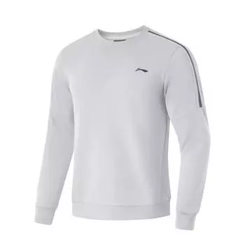 Li Ning Fitness Series антистатический антибактериальный теплый однотонный круглый вырез пуловер флисовый длинный рукав толстовка мужская толстовка AWDUF99-2 XL