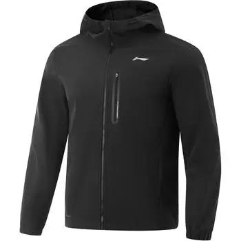 Li Ning Fitness Series Brand Logo Повседневная удобная куртка на молнии Мужские куртки Черный AFDV071-1 S