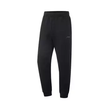 Li-Ning Fitness Series Casual Comfortable Tapered Knit Sports Pants Men bottoms Black AKLV141-1 M
