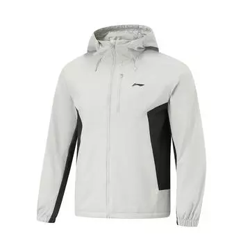 Li-Ning Fitness Series Casual Hooded Warm Cotton Jacket Men Jackets Khaki AJMU275-4 M