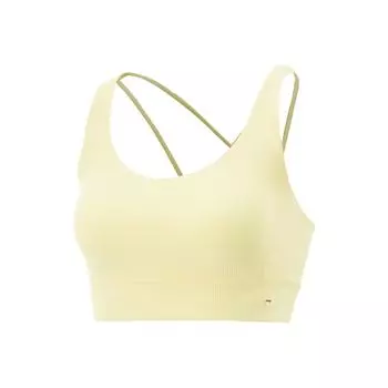 Li-Ning Fitness Series Casual Simple Solid Color Breathable Sports Bra Women Underwear Light-Goose-Yellow AUBV016-1 S