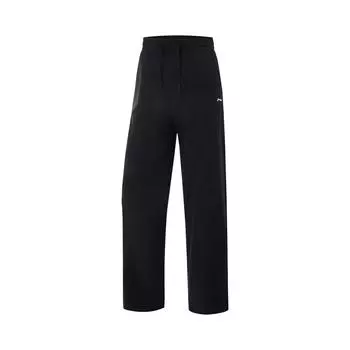 Li-Ning Fitness Series Casual Simple Solid Color Straight Leg Knitted Sports Pants Women bottoms Black AKYV068-1 L