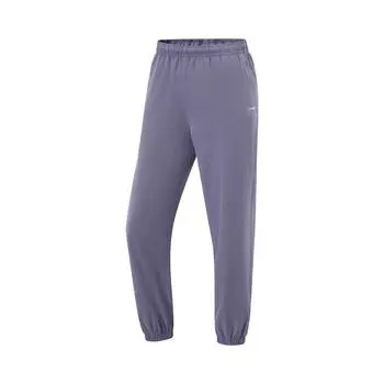 Li-Ning Fitness Series Casual Simple Solid Color Tapered Knit Sports Pants Women Bottoms Dark-Gray Purple AYKV224-4 XS